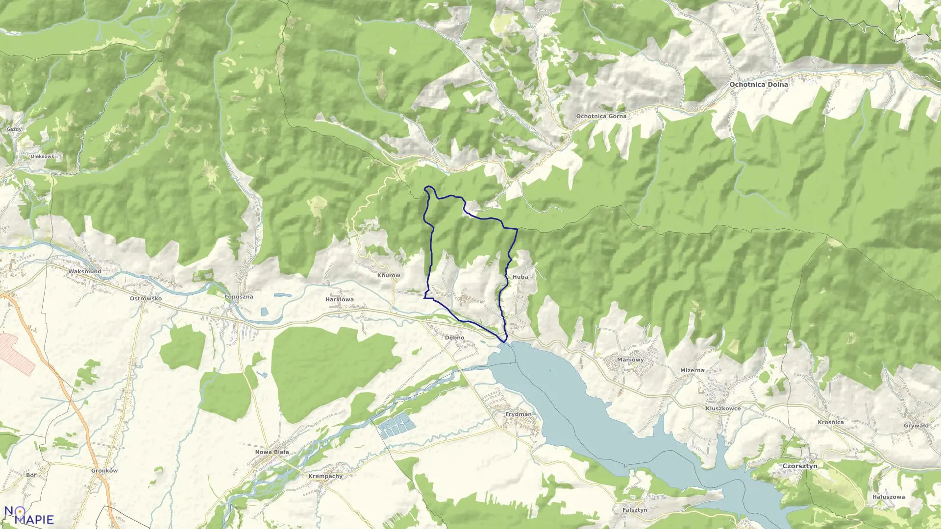 Mapa obrębu Szlembark w gminie Nowy Targ